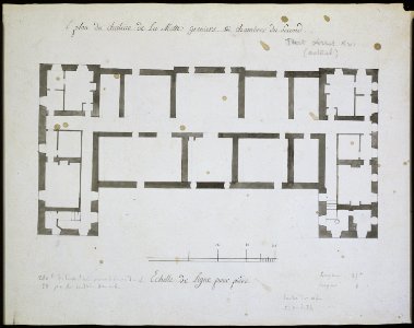 Plan du château de La Motte. Greniers & chambres du second (phbd05 0143)