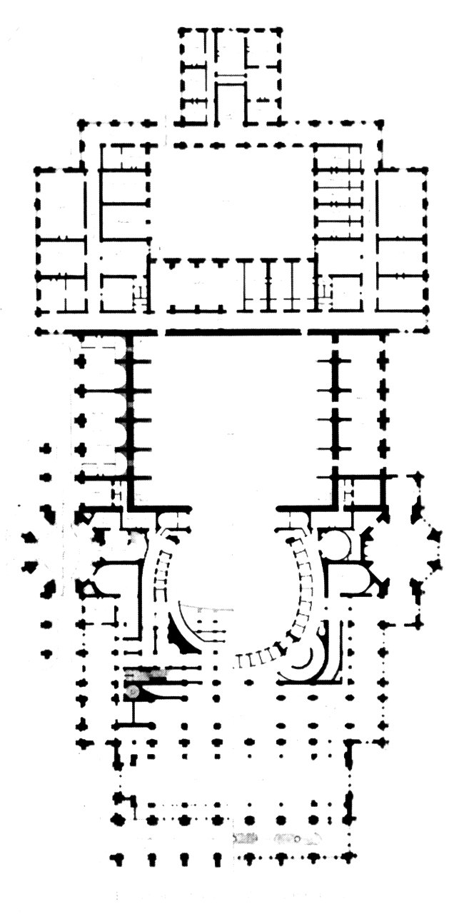 Plan of Viollet-de-Duc's Opera Competition project, 1861 - Mead 1991 p74