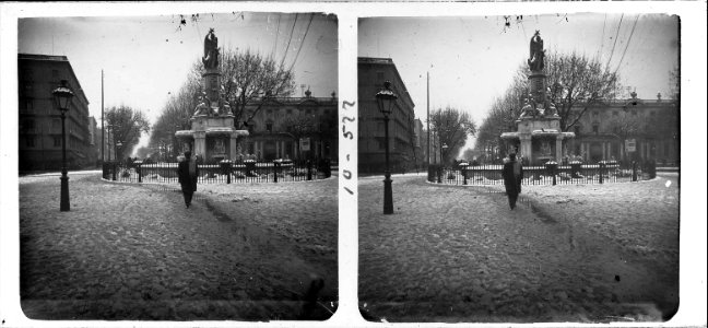Pla de Palaus nevat al parc de la Ciutadella