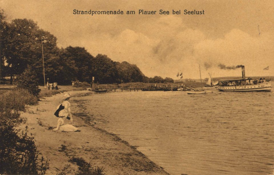 Plau am See, Mecklenburg-Vorpommern - Strandpromenade (Zeno Ansichtskarten)