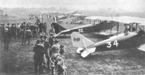 Planes at Roosevelt Field prior to Transcontinental Flight