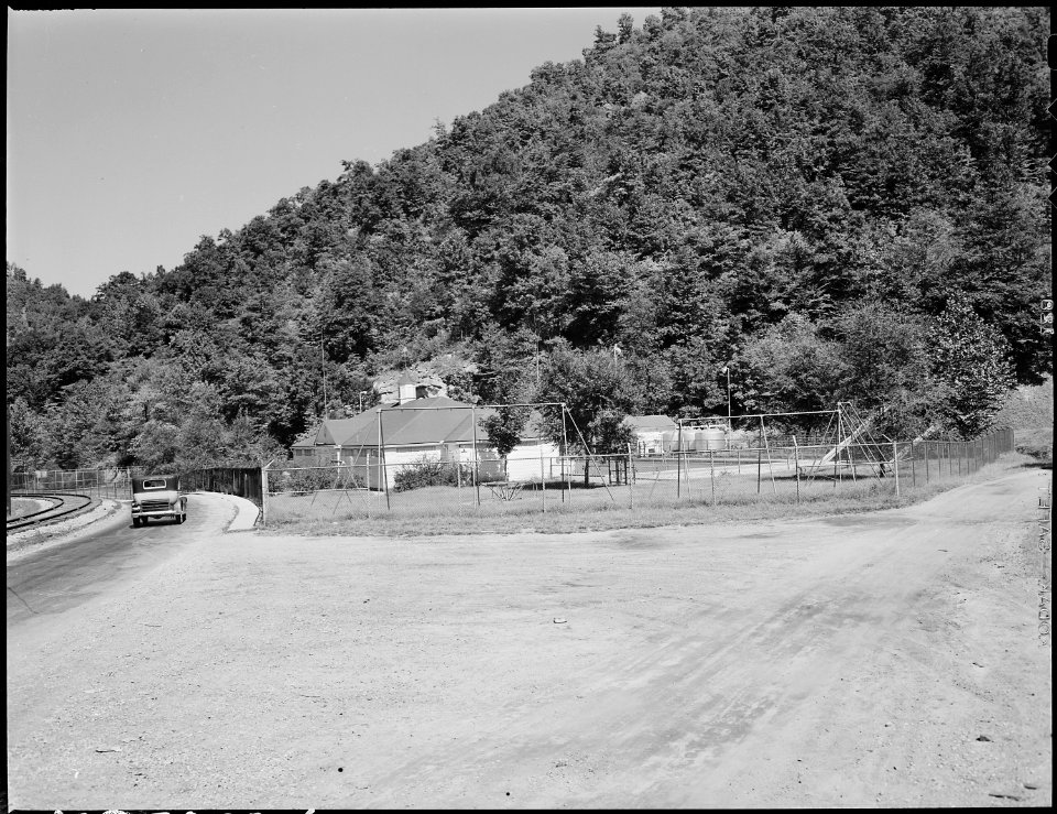 Playground and swimming pool for employees and their families. Inland Steel Company, Wheelwright ^1 & 2 Mines... - NARA - 541498
