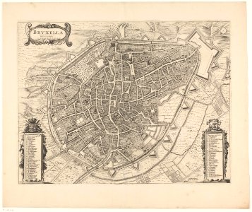 Plattegrond van Brussel Bruxella (titel op object), RP-P-AO-17-69