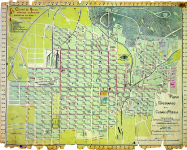 Plano de Puebla en 1915