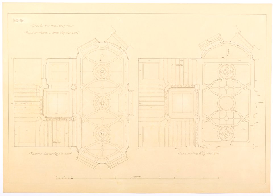 Planritning nedre och övre vestibulen, Hallwylska palatset - Hallwylska museet - 101120