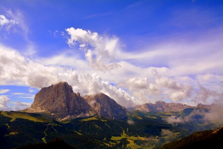 Sassolungo rosengarten clouds