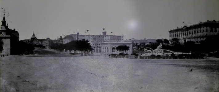 Plaza de Cibeles, fotografía de J. Laurent de fecha indefinida anterior a 1884 photo