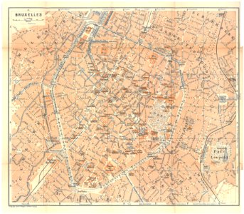 Plan de la Ville de Bruxelles extrait du Guide Baedeker Belgique & Hollande — 1897