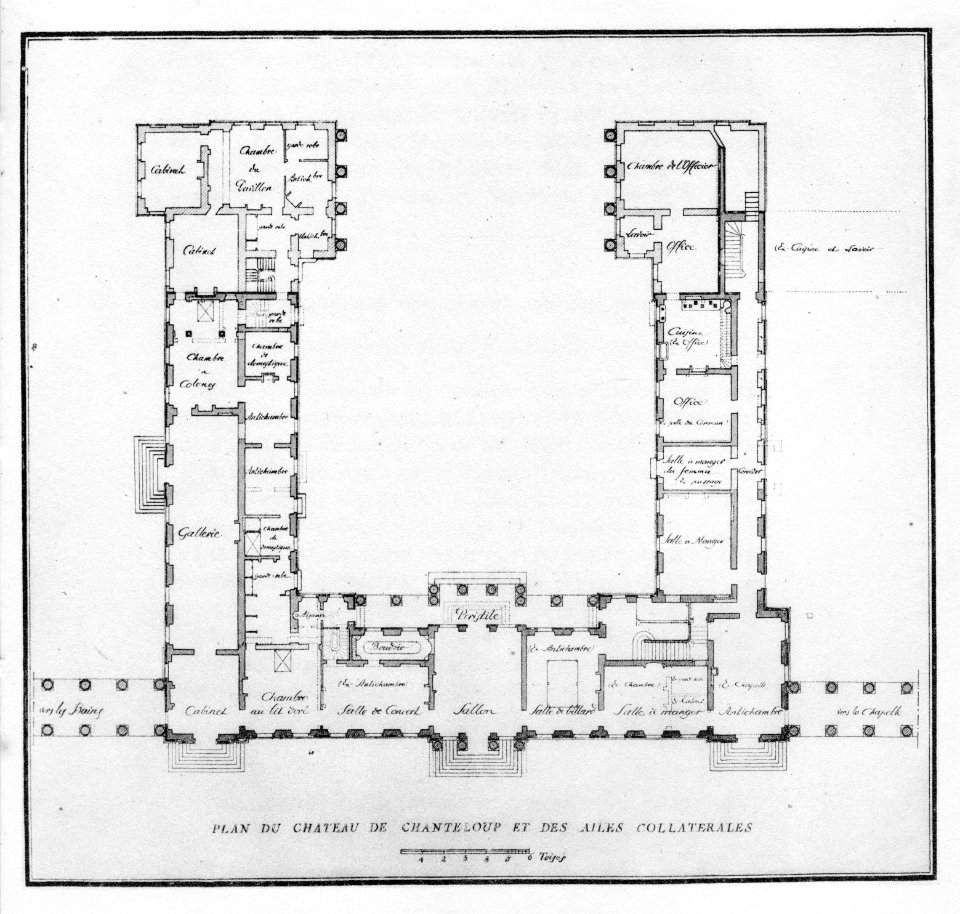 Plan du château de Chanteloup, rez-de-chaussée – André 1935, after p. 20