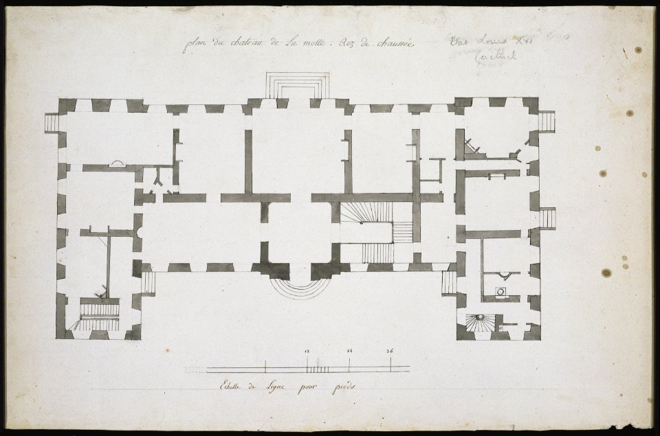 Plan du château de La Motte. Rez-de-chaussée (phbd05 0140)