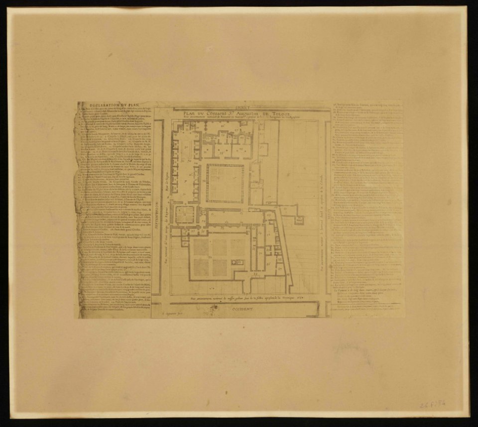 Plan du convent Saint-Augustin de Tolose. - FRAC31555 26Fi84