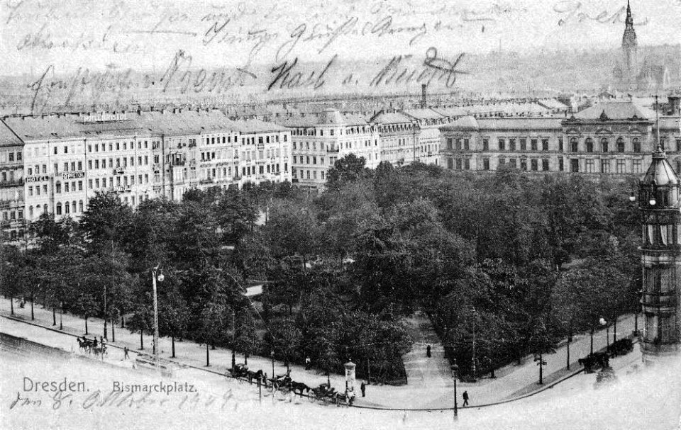 Plaza de Bismarck bella época Dresde