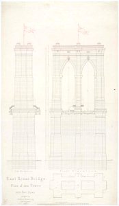 Plan of One Tower for the East River Bridge - NARA - 594709