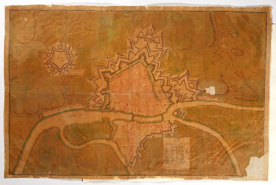 Plan över Stettin, stad och fästning 1739 - Skoklosters slott - 98085