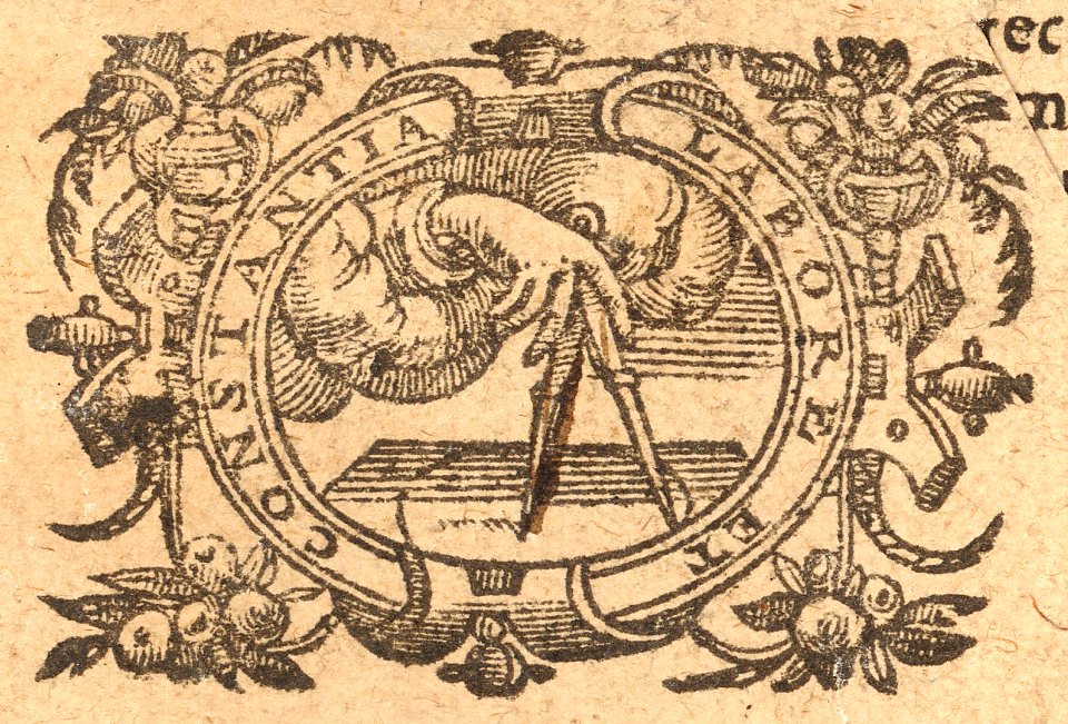 Plantin emblema from title page of Lucanus, De bello civili ed. Pulmann (1592)