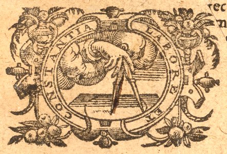 Plantin emblema from title page of Lucanus, De bello civili ed. Pulmann (1592) photo