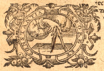 Plantin emblema from title page of Lucanus, De bello civili ed. Pulmann (1592)