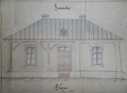 Planul primariei ridicate in 1888 la Poenari, ulterior dispensar uman