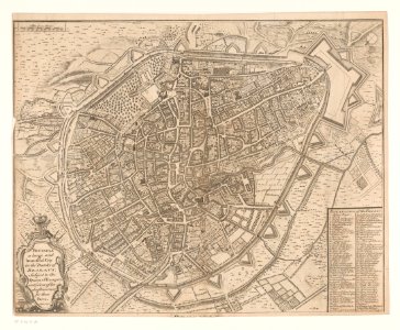 Plattegrond van Brussel Brussels a large and beautiful city in the Dutchy of Brabant (..) (titel op object), RP-P-AO-17-78