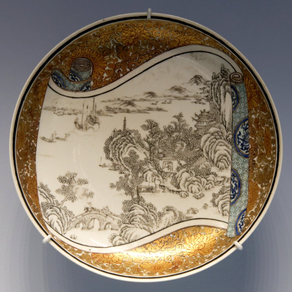 Plate landscape Guimet G293