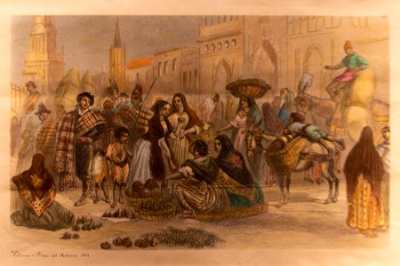 Plaza del Mercado de Valencia en 1842 - Palacio de Cervelló