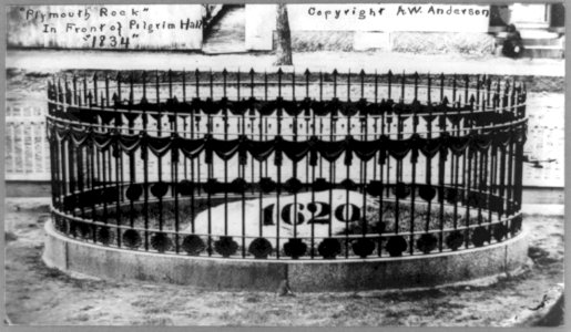 Plymouth Rock, in front of Pilgrim Hall, 1834 LCCN89710848