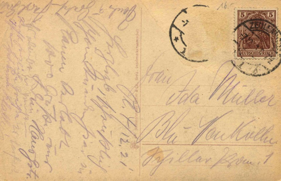 Plauen (Vgtl.), Sachsen - Postplatz (back) (Zeno Ansichtskarten)