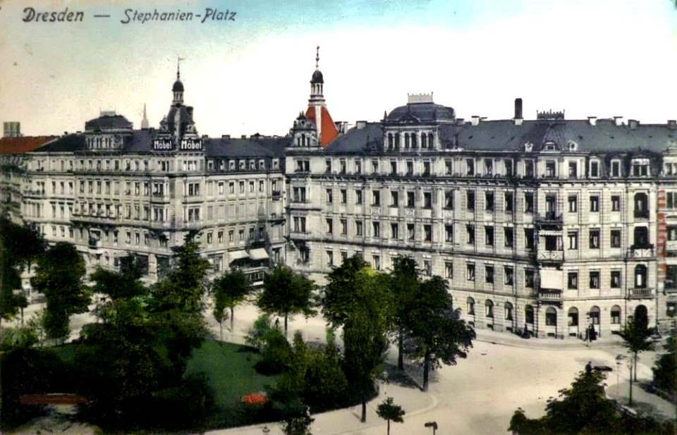 Plaza con calle de nicolai bella época dresde