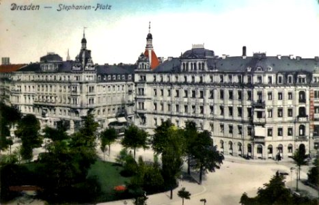 Plaza con calle de nicolai bella época dresde