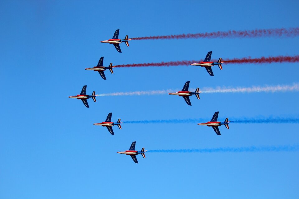 Jet plane patrol of france aircraft flight