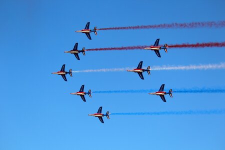 Jet plane patrol of france aircraft flight