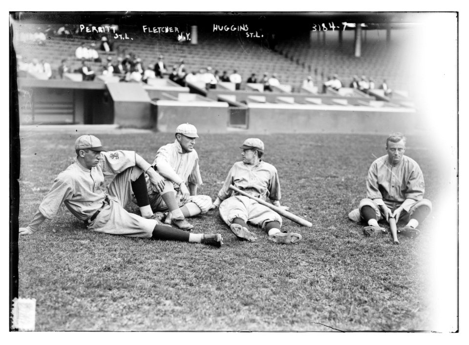 Pol Perritt (St. Louis NL), Art Fletcher (New York), Miller Huggins and Lee Magee, (St. Louis NL LCCN2014696995