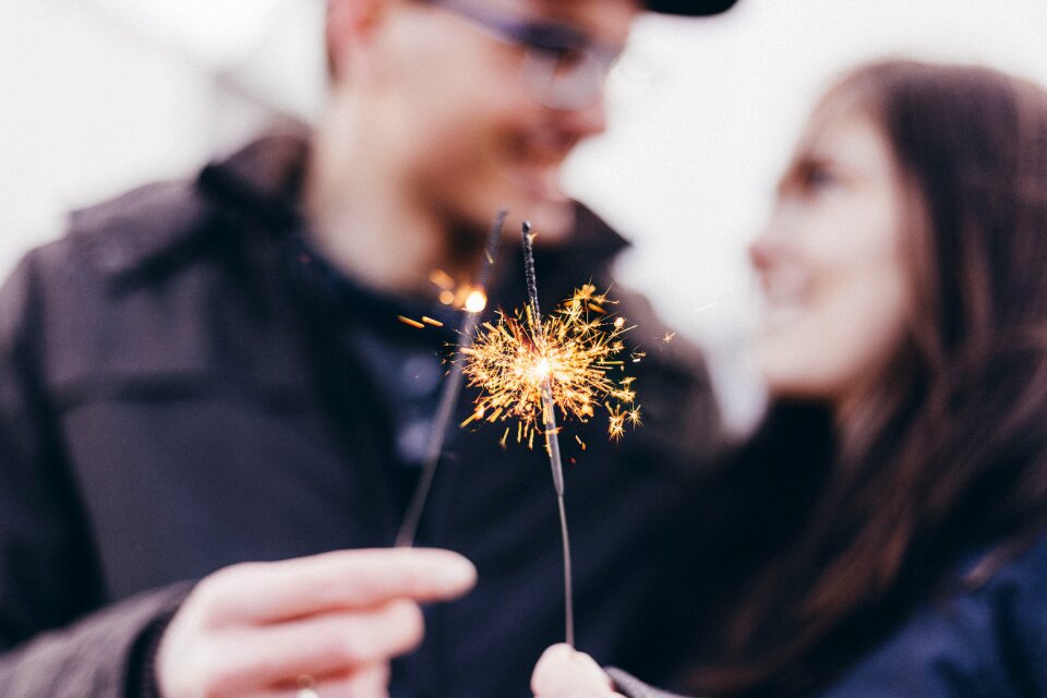 Couple blur sparkling
