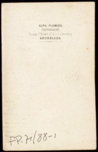 Plumier, Alphonse - carte de visite, achterzijde (P 1971 0088 0001)