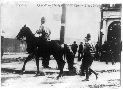 Police arresting striker, Pitt. Pressed Steel strike, Sept. 22, 1919 LCCN2001704454