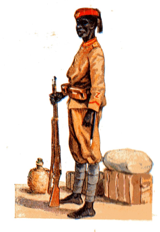 Polizeitruppe Kamerun Polizeisoldat im Zolldienst um 1910