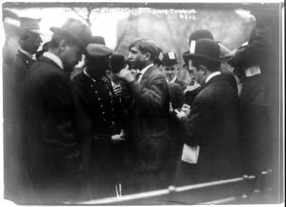 Police searching Max Dolinger after anarchist bomb-throwing in Union Square, New York City LCCN2001704470