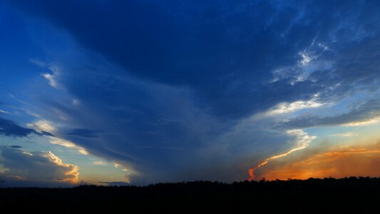 Panoramic sun dusk photo