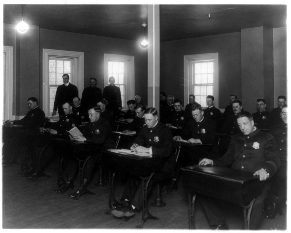 Policemen in classroom LCCN92519782
