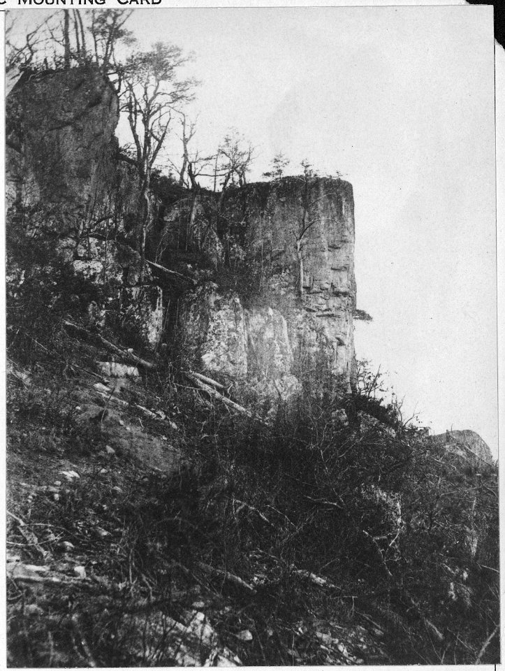 Point of Lookout Mountain showing ladders used by Union soldiers at the Battle Above The Clouds. November 24, 1863.... - NARA - 530434