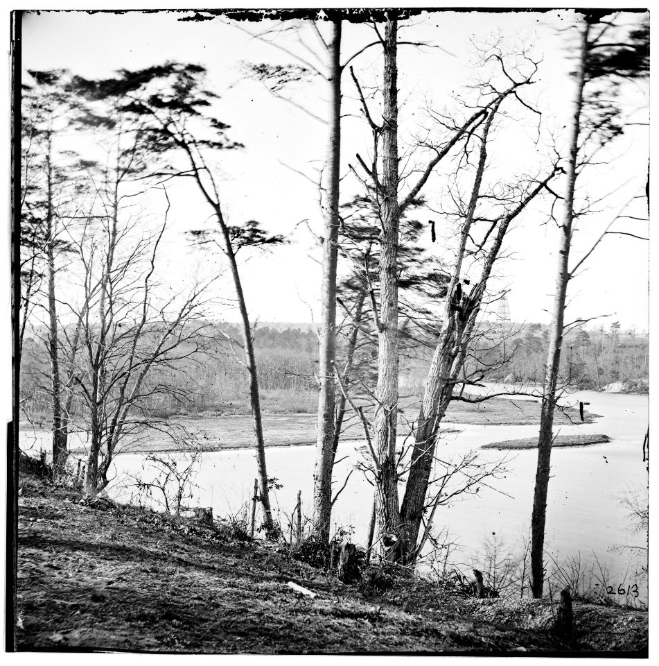 Point of Rocks, Virginia. View of Appomattox River. (Butler's signal tower in distance) LOC cwpb.02039