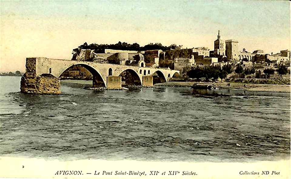 Pont d'Avignon CP colorisée