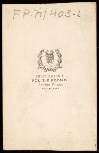 Polis-Begond - carte de visite, achterzijde