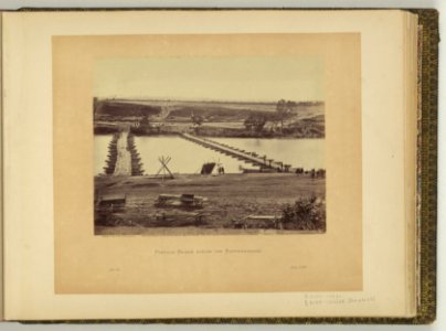 Pontoon bridge across the Rappahannock - negative by T.H. O'Sullivan; positive by A. Gardner. LCCN2006685381