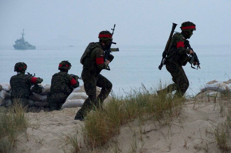 Polish Marines from the 7th Coastal Defense Brigade participate in an amphibious landing exercise in Ustka (27727175145)