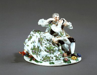 Porslin. Figurgrupp - kyss - Hallwylska museet - 89250