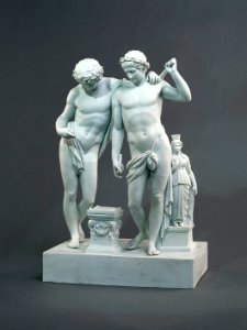 Porslin. Vit figurgrupp - Hypnos och Thanatos - Hallwylska museet - 89201