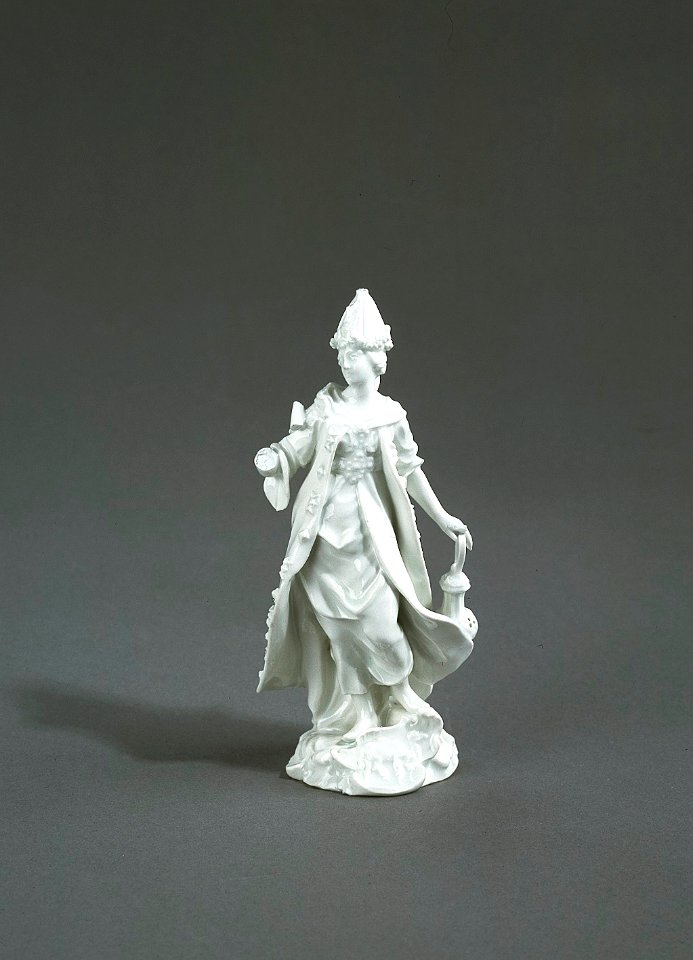 Porslin. Vit figurin föreställande Asien - Hallwylska museet - 89243