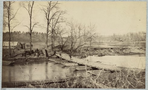 Pontoon bridge across Hazel River, Va., March, 1864 LCCN2012649835