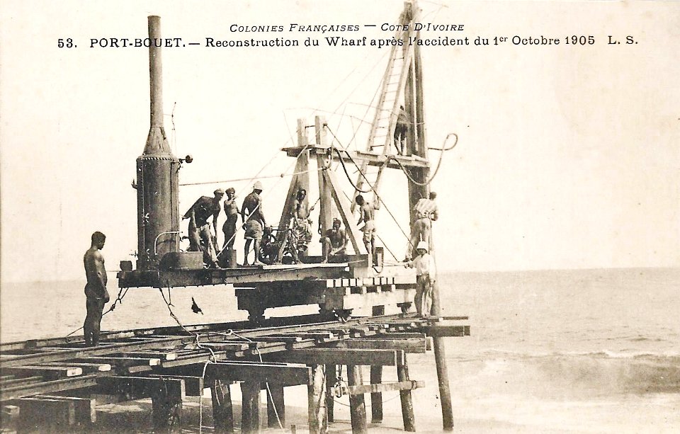 Port-Bouët-Reconstruction du wharf après l'accident du 1er octobre 1905